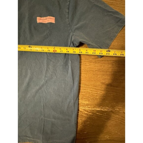 Vineyard Vines Men Medium Tie One On Short Sleeve Tee T Shirt Martha's Blue Pink - Picture 3 of 6